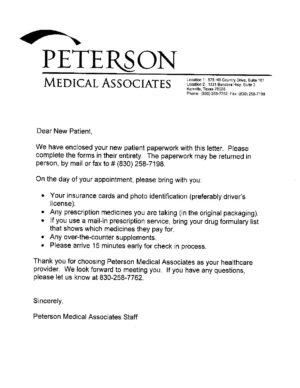 16 and under New Patient Packet | Peterson Health